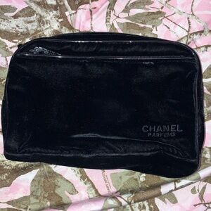 CHANEL Black Velvet Toiletry Pouch